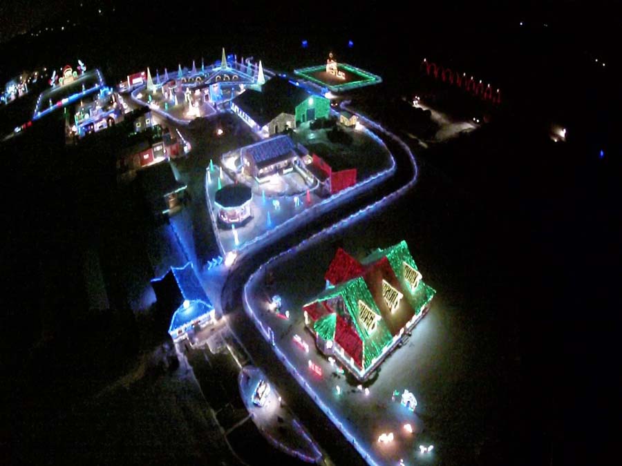 Arial photo of the christmas ranch